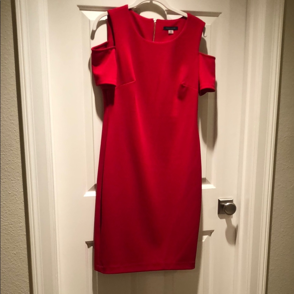 Tommy Hilfiger Red Cold Shoulder Sheath Mini Dress